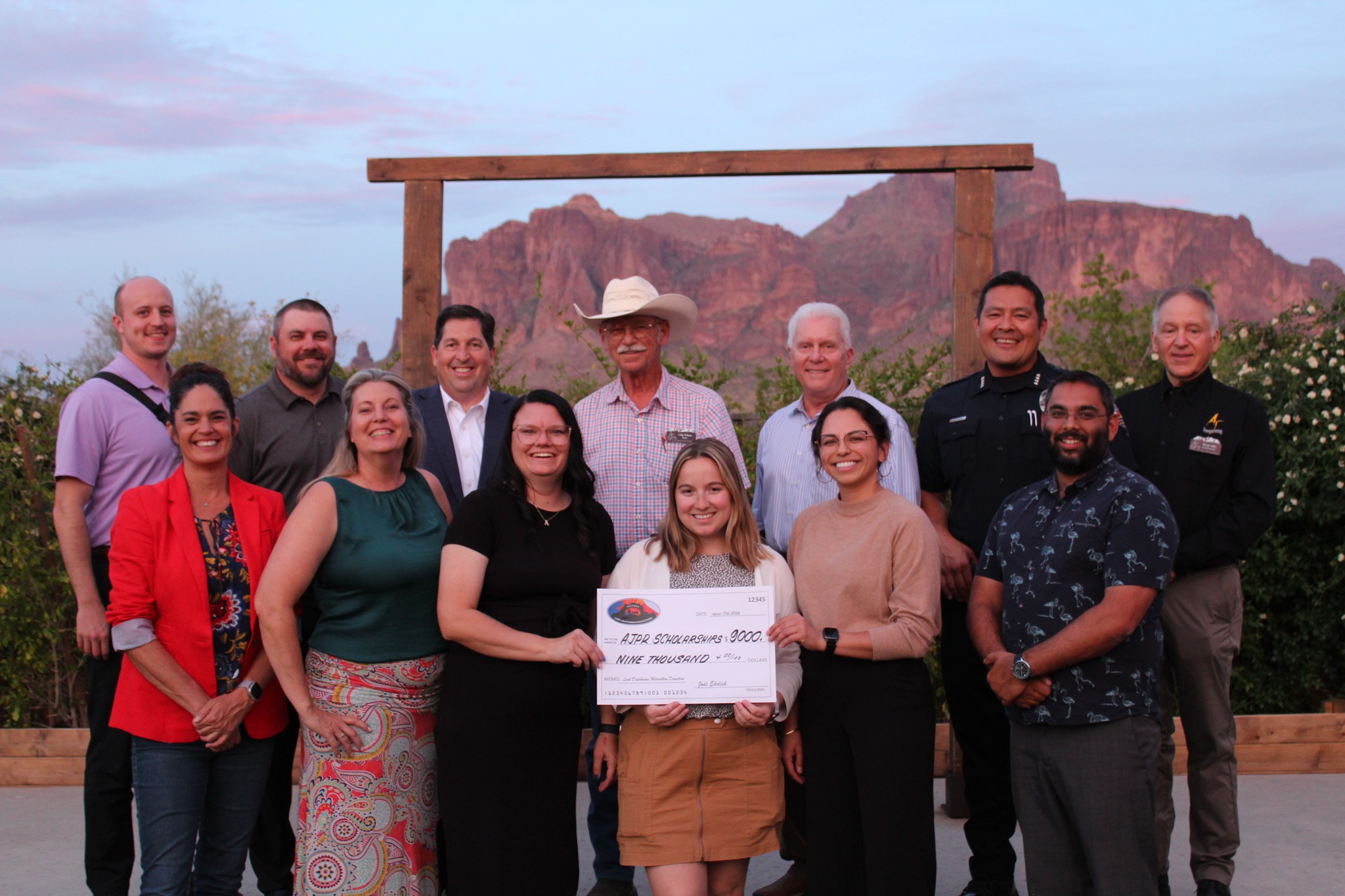Apache Junction Founding Sponsor Parks and Recreation received $9,000 dollars in scholarships from the 2024 Lost Dutchman Marathon